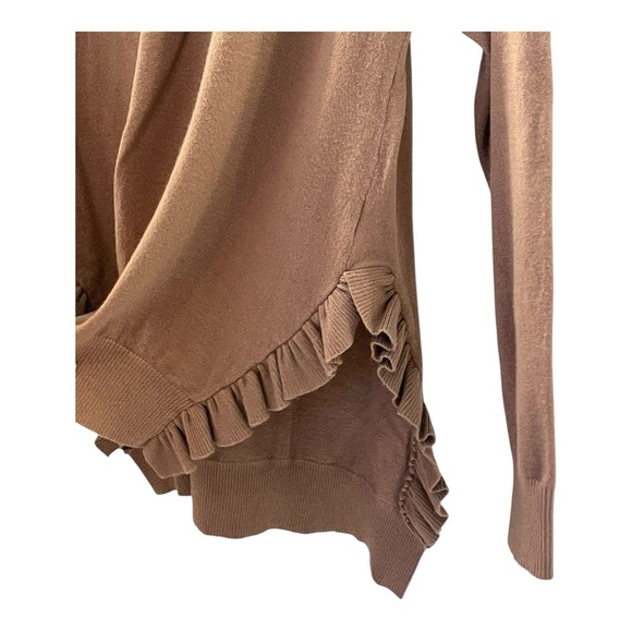 Free People Brown Ruffle Hem Sweater - Picture 2 of 3